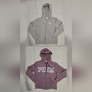 Pink Victoria Secret (1) Gray & (1) Purple Women's Hoodies